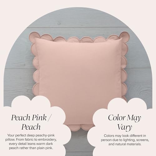BEBE BASK Scalloped Pillow Cover Set of 2, Cotton - Image 5