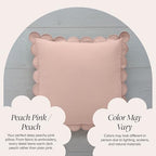 BEBE BASK Scalloped Pillow Cover Set of 2, Cotton - Image 5