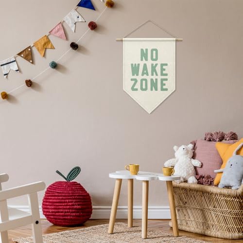 No Wake Zone Sign Wall Decor, Surfer Girl Boy Teen Pennant Hanger Banner - Image 3