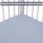 GUNTAIL Crib Sheets for Boys Girls, 100% Cotton Fitted Crib Sheet 2 Pack for - Image 6