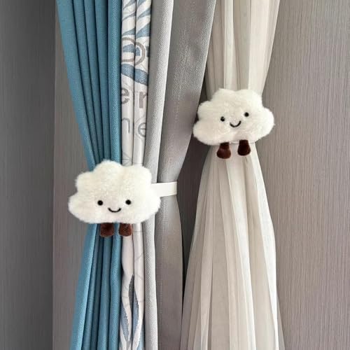 2PACK Snap-Fit Cartoon Cloud Curtain Tiebacks Hook Holdbacks Cute Curtain - Image 3