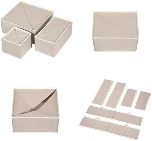 TENABORT 12 Pack Foldable Drawer Organizer Dividers Cloth Storage Box Closet - Image 3