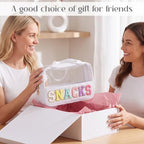 Sanwuta Seersucker Snacks Bag Chenille Letter Clear Makeup Bag - Image 6