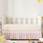 Blush Pink Satin Crib Bed Skirt by Counfeisly