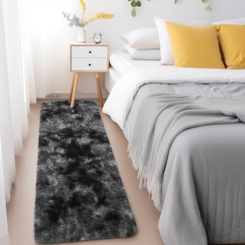 Ophanie Tie-Dyed Black & Grey Area Rugs 2x6 - Image 5
