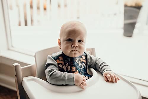 Three Little Tots Modern Silicone Baby Bib – Adjustable Fit Waterproof Catch - Image 5