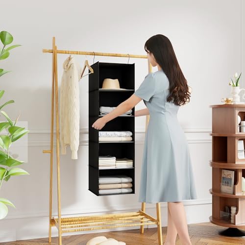 Hanging Closet Organizer 5-Shelf, Oxford Fabric Wardrobe Storage - Image 2