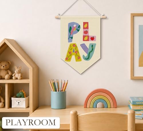 KDHTY Kids Playroom Canvas Hanging Pennant Flag Banner, Kids Room Decor - Image 5