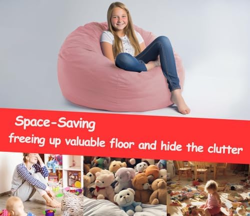 Bean Bag Cover for Organizing Plush Memory Foam Stuffed Animal Bean Bag Storage - Image 4