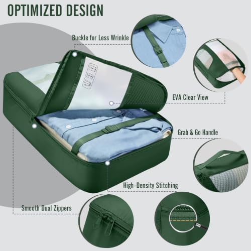 Veken 8 Set Packing Cubes for Travel Essentials, Anti-Wrinkle Buckled Suitcase - Image 4
