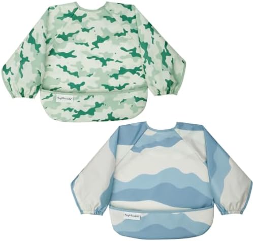Tiny Twinkle Long Sleeve Bib for Babies&Toddlers|2-Pack Waterproof Smock Bib by TinyTwinkle