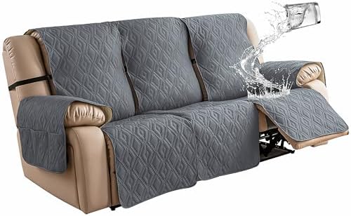 Genina Waterproof Couch Cover for Reclining Couch 3 Seat Recliner Sofa Covers by Genina