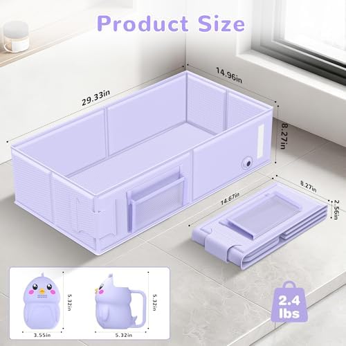 Collapsible Baby Bathtub, Foldable Toddler Bath Tub - Image 2
