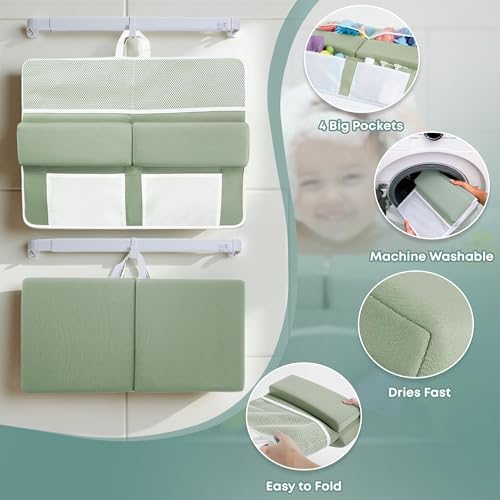 Comfortable Baby Bath Kneeler & Elbow Rest Pad Set – Extra Thick Foam Cushion - Image 2