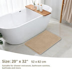 Polyester Bathroom Rug 20"x32" Light Brown, Non-Slip Soft Bath Mat - Image 2