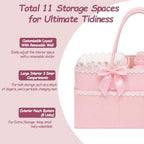 Pink Bow Diaper Caddy Organizer - Image 2