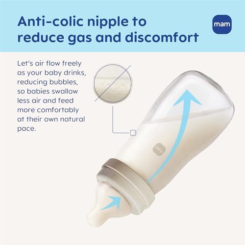 MAM 9oz Pure Glass Feel Good Anti-Colic 2+ Months Baby Bottle, 3 Pk - Image 4