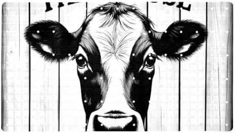 Shower Mat Non Slip 26.8 x 15.1 Inches, Farmhouse Cow Bathtub Mat Shower Stall by Anna+Cowper