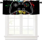 Gamepad Valances Kitchen Window Curtains, Colorful Game Controller Graffiti by DDCBNS