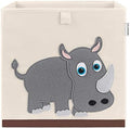 13 Inch Animal Cube Storage Bins, Foldable Fabric Kids Toy Box & Toy Chest by CLCROBD