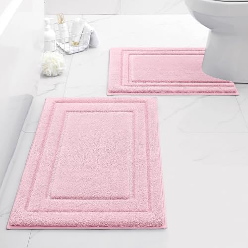 HOMEIDEAS Bathroom Rugs Sets 2 Piece, Super Soft and Absorbent Non Slip by HOMEIDEAS