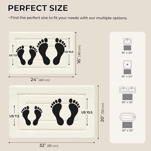 GRANNY SAYS Cream Bathroom Rugs Set 2 Piece, Soft Microfiber Bath Mats - Image 2