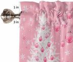 Pink Christmas Kitchen Curtains and Valances Set - Image 7