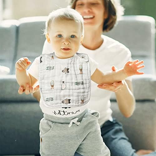Zainpe 6Pcs Snap Muslin Cotton Bibs - Image 6
