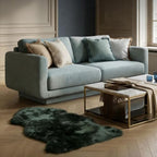 Genuine Real NZ Sheepskin Area Rug Fluffy Lambskin Fur Dark Green 2x 3.2ft - Image 3