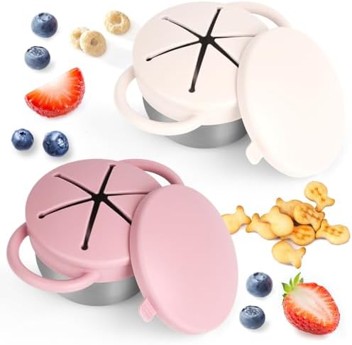 Daximo 2 Pack Snack Cups for Toddlers Spill Proof by Daximo