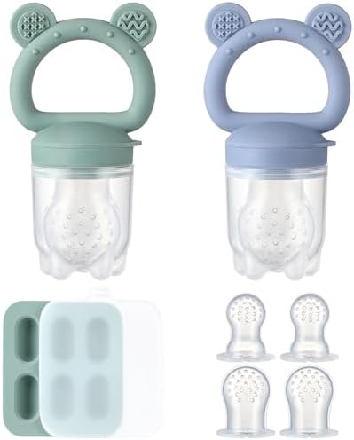 2 Pack Silicone Baby Fruit Feeder by POIKSHARK