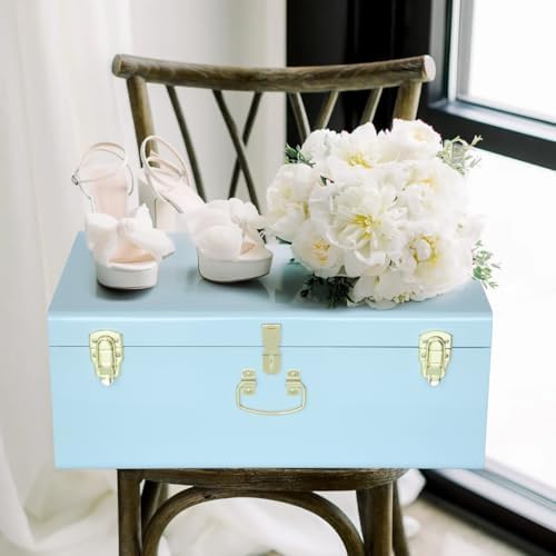 Vixdonos Large Metal Trunk Decorative Storage Box College Dorm Chest - Image 3