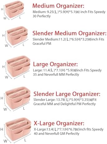 LEXSION Felt Purse Organizer Insert, Tote Bag Shaper Dividers - Image 6