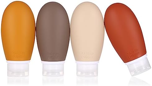 Leak Proof Silicone Travel Bottles, 4 Pack 3.4oz Liquid Squeezable Refillable by LIYUABU