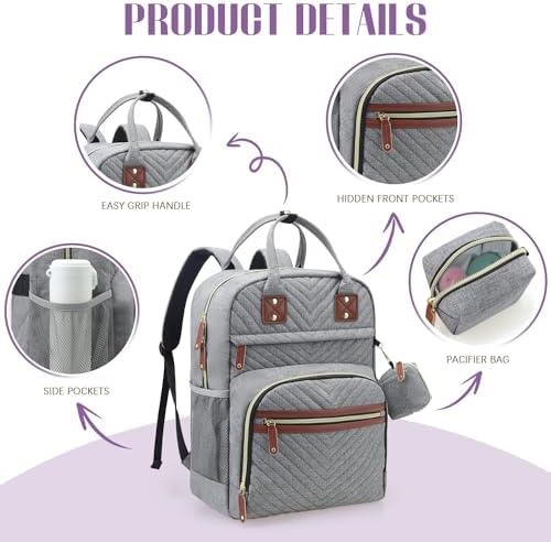 Tuwubi Diaper Bag Backpack, Baby Essentials Travel Tote Bag - Image 4
