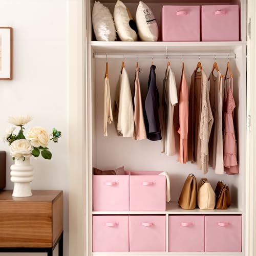 GRANNY SAYS Pink Cube Storage Bins, 13x13 Storage Cube Organizer - Image 3