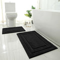 HOMEIDEAS Bathroom Rugs Sets 2 Piece, Super Soft Non Slip Bath Mat Black by HOMEIDEAS