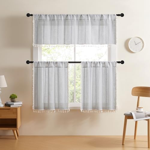 MitoVilla Grey Kitchen Valances - Image 3