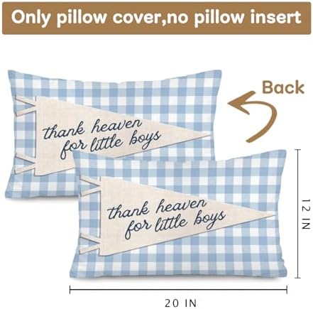 Thank Heaven for Little Boys 12x20 Pillow Cover, Boy Nursery Decor - Image 3