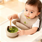 Ginbear Suction Baby Bowl Silicone Bib Spoon Set 6 M+ - Image 3