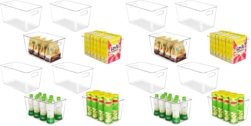 YIHONG Clear Plastic Storage Bins, 16 Pack Pantry Organizer Bins by YIHONG