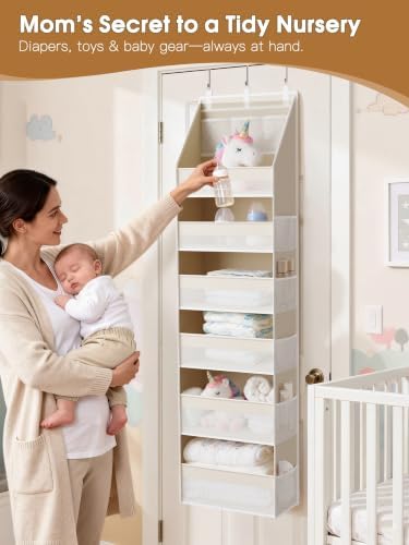Criusia 2 Pack Over the Door Organizer, 6-Shelf Closet Hanging Storage - Image 3