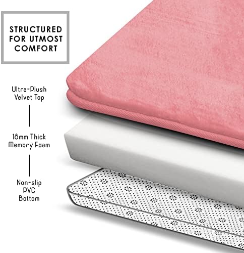 Clara Clark 2 Piece Bathroom Rugs, Velvet Memory Foam Bath Mat Set, Non-Slip - Image 5