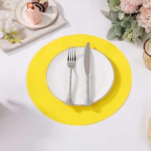 SHACOS 100 pcs Round Paper Placemats Disposable 13 inch Colored Paper - Image 2