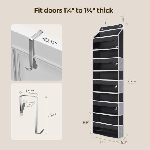 LAMU Over the Door Organizer, Large Capacity Behind the Door Storage - Image 3