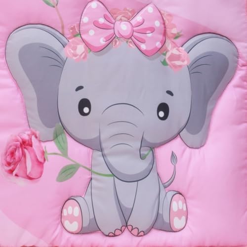 Baby Girl Crib Bedding Set Pink Elephant Crib Nursery Comforter Bed Sets Decor - Image 7