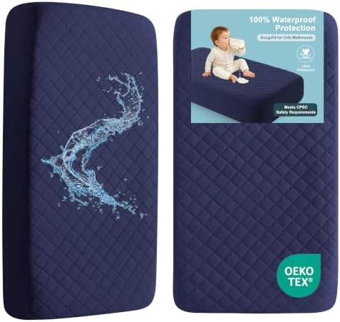BEDSUM 2-Pack Waterproof Mini Crib Mattress Protector by BEDSUM