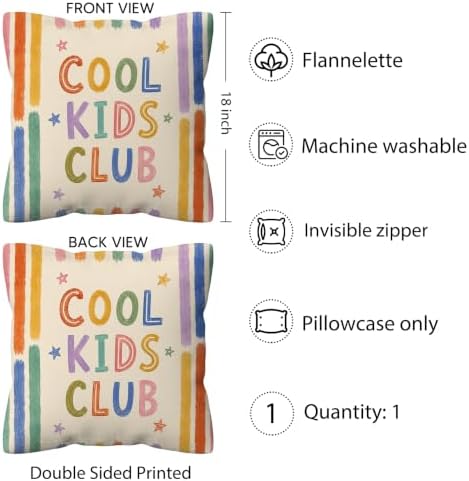 kdqua Colorful Classroom Pillow Cover 18x18 Double-Sided, Kids Playroom - Image 6