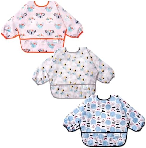 3 Pcs Long Sleeved Bib Set|Baby Waterproof Bibs by Baby+Noah