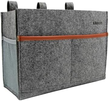 Bedside Caddy, Hanging Storage Bag, Chair Organizer Caddy, Drink Bottle by KAKKOII